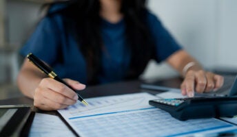 Woman doing some accounting