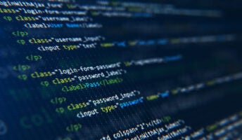 A closeup of some lines of code on a computer screen.