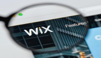 Wix website viewed through a magnifying glass