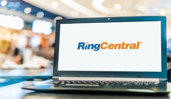 RingCentral logo on laptop screen