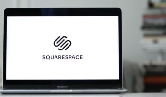 Squarespace logo on laptop screen