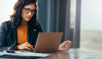 Person working on laptop