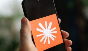 Claude AI logo on phone