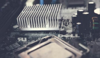 Dell logo on a computer part