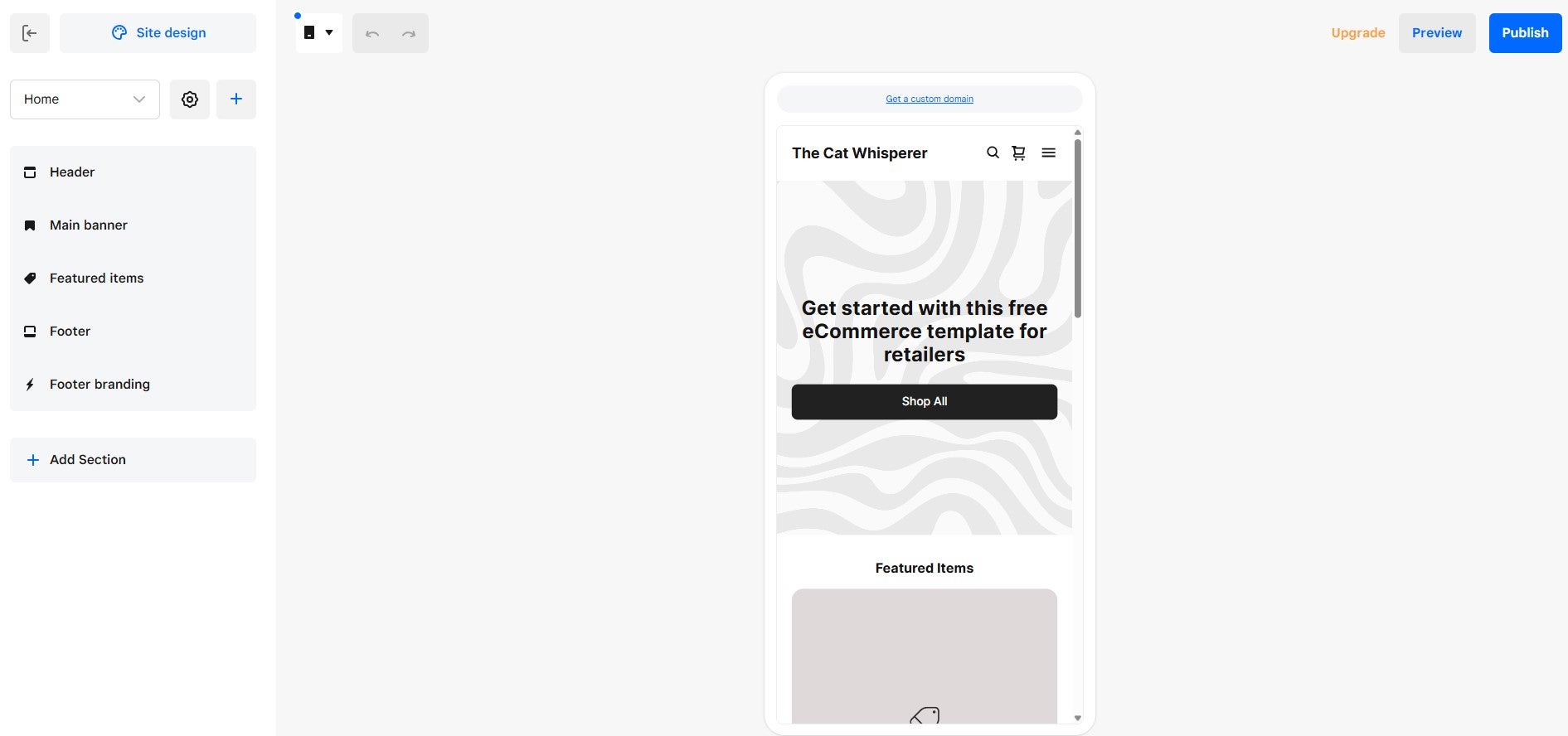Mobile-friendly design options on Square Online