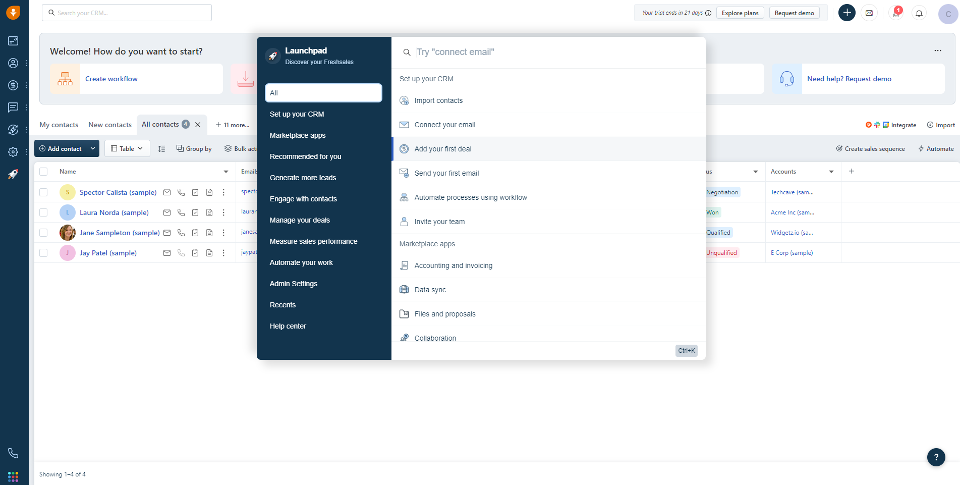 Freshsales Launchpad