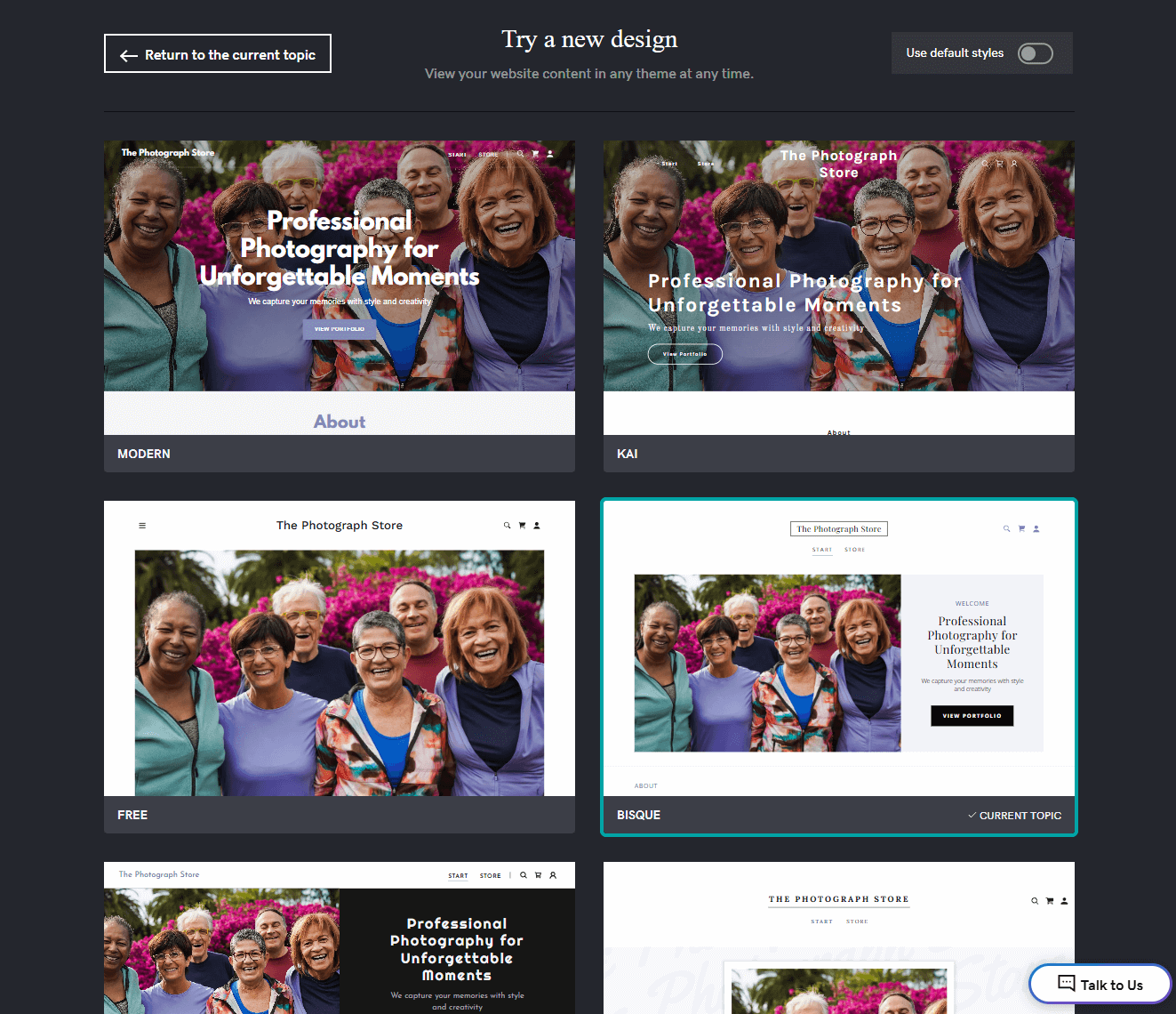 GoDaddy AI Theme Generator