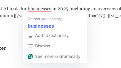 Correcting spelling errors with Grammarly. Source: Tech.co testing