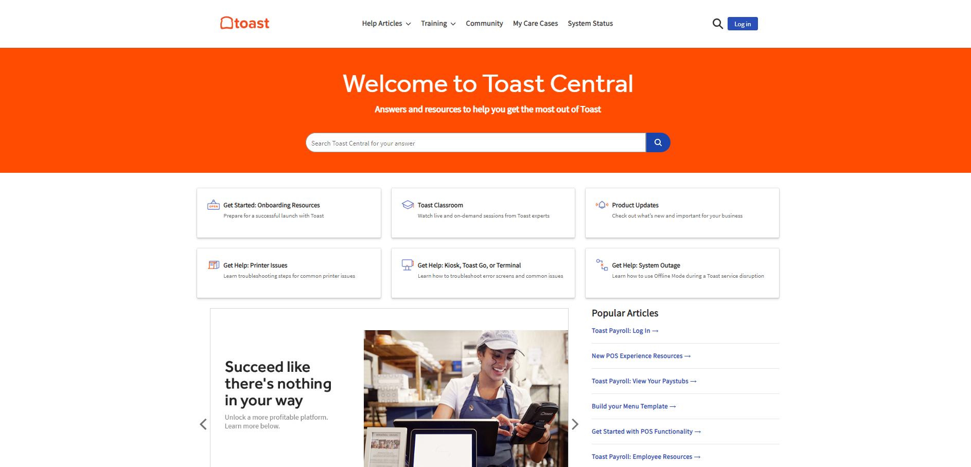 Toast' POS's help centre