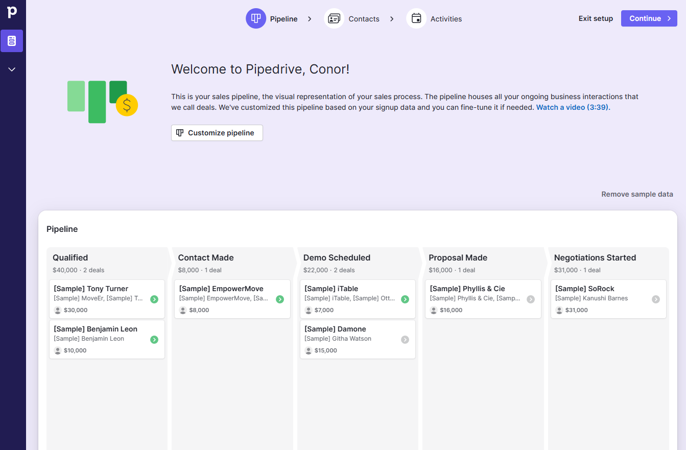 Pipedrive Pipeline Setup