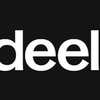 Deel's new logo with a black background