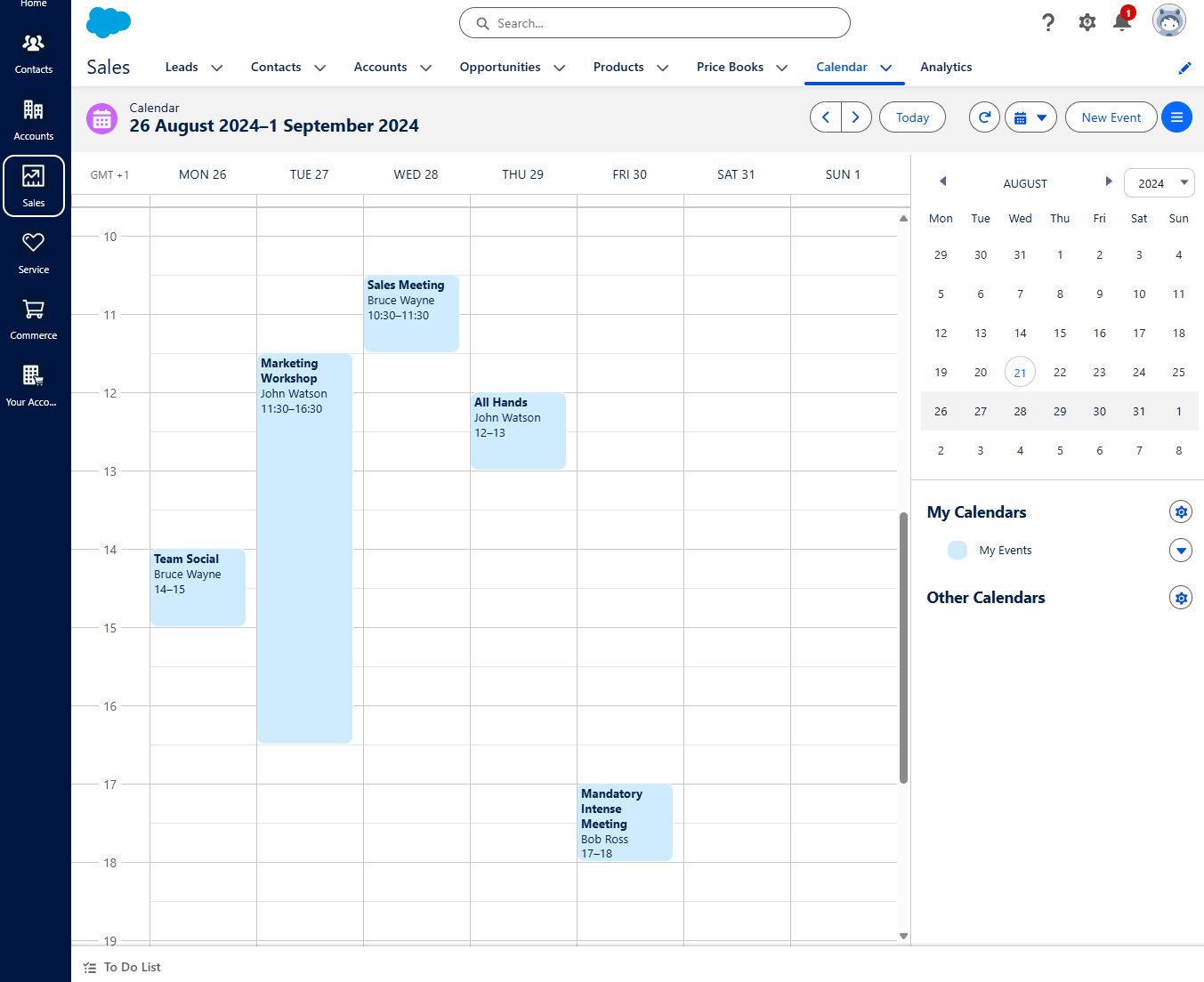 Salesforce Calendar