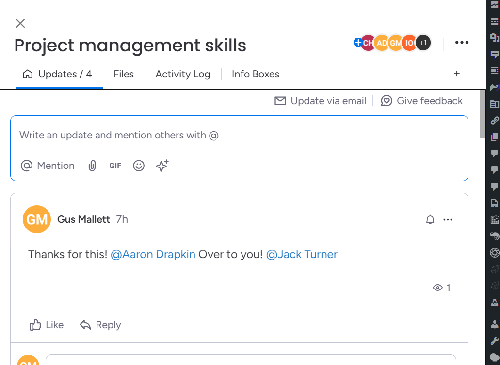 Screenshot of monday.com task card. Source: Tech.co testing